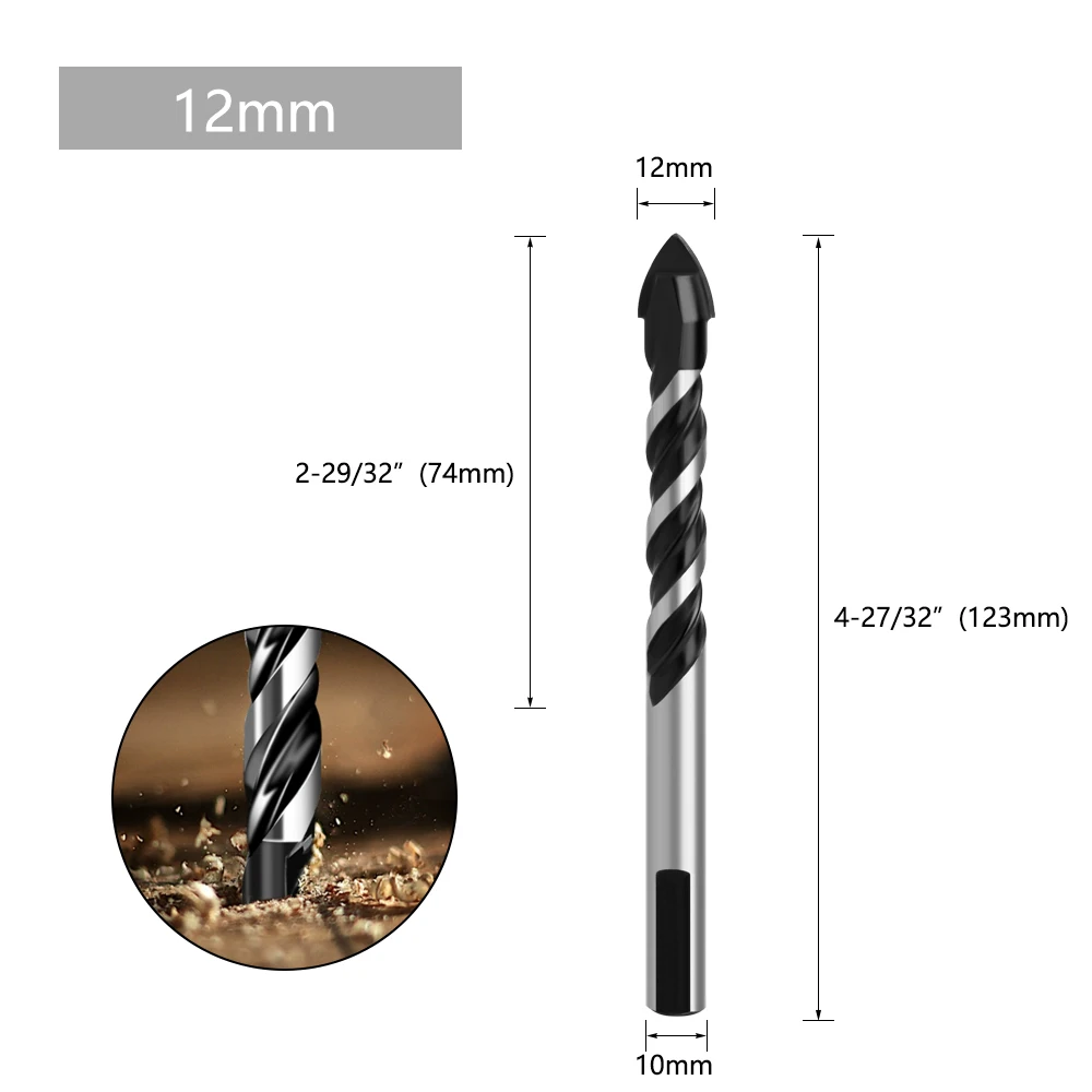 LAVIE 1PC Multifunktionale Glas Bit Twist Spaten Bohrer Dreieck Bits für Keramik Fliesen Beton Glas Marmor 3mm bis 16mm DB02054 – Detail 8