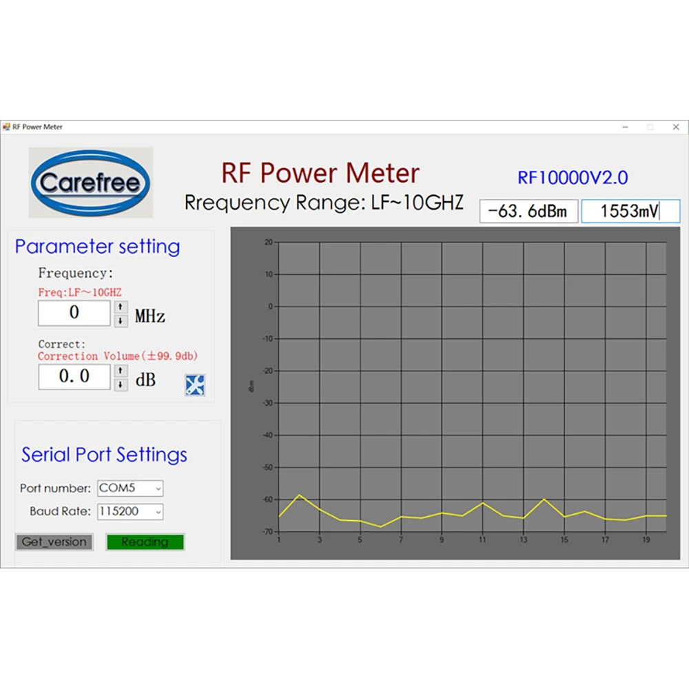 100K-10GHz RF Power Meter V2.0 OLED RF Display Power Loss Digital Counter 500MHZ 3GHZ+ Software 10W 30DB Damper