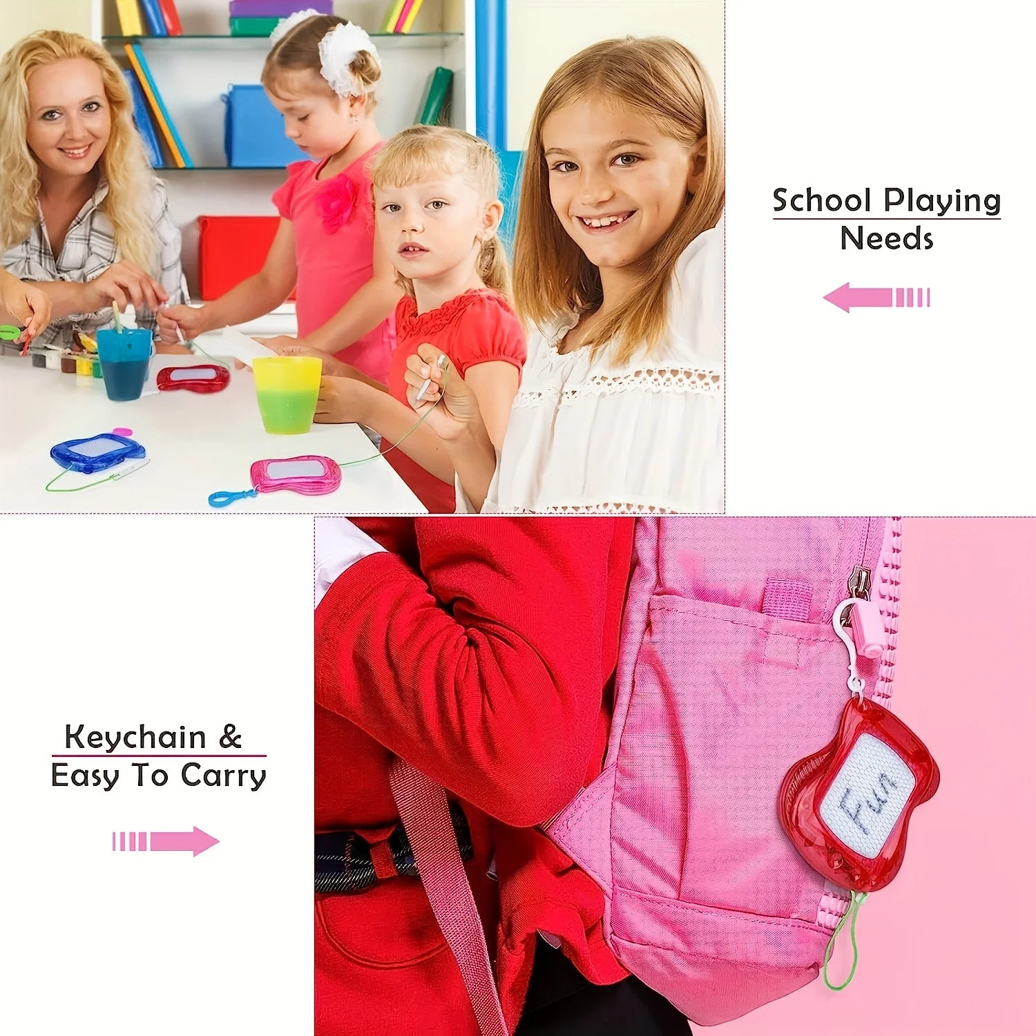 Mini Magnetic Drawing Boards With Keychain Erasable Doodle & Sketch Pads For Kids Ages 3-6, Birthday gifts view 4