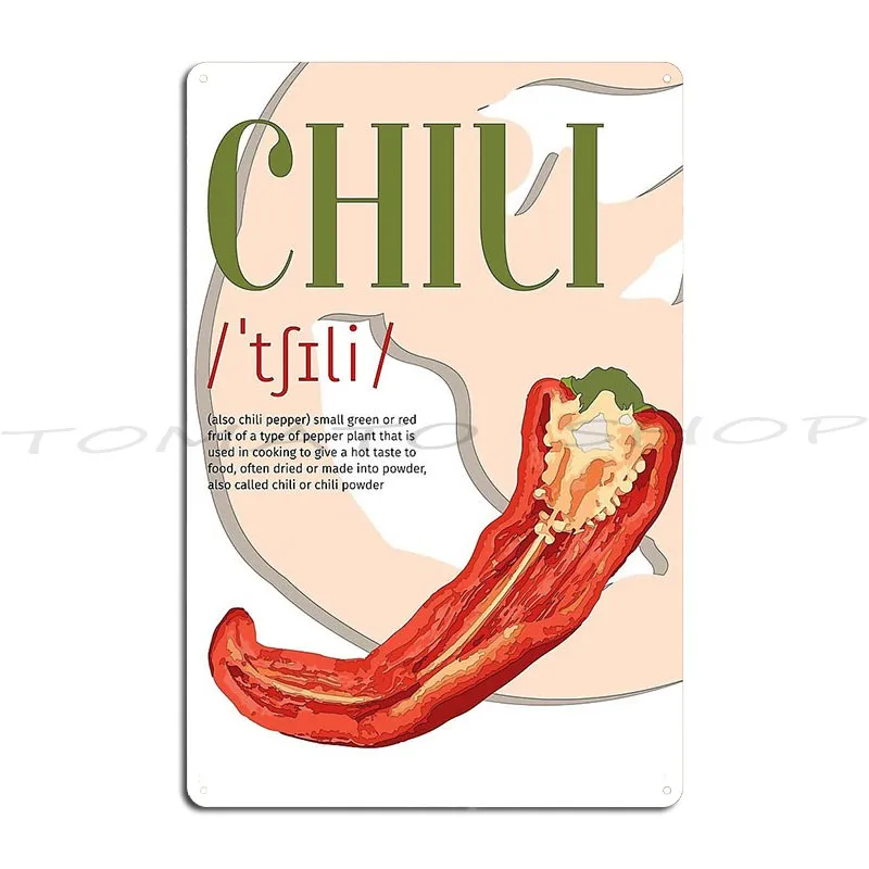 Chili And Knife Kitchen  Metal Plaque Poster Living Room Personalized Wall Decor Garage Decoration Designing  Tin Sign Poster