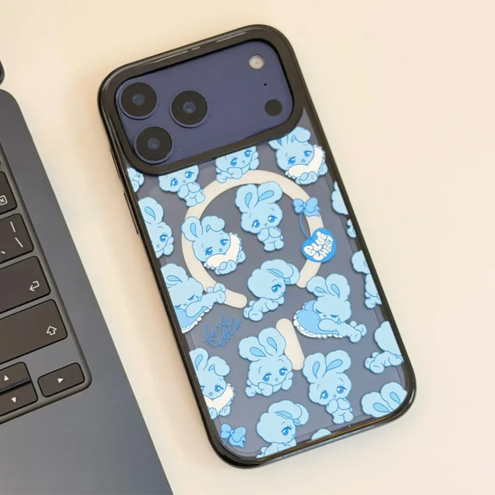 

CASE Cartoon Rabbits Acrylic Bumper Compact / Impact Cover for IPhone 17 16 15 14 13 Pro Max 17 Air - Protective Magnetic Case