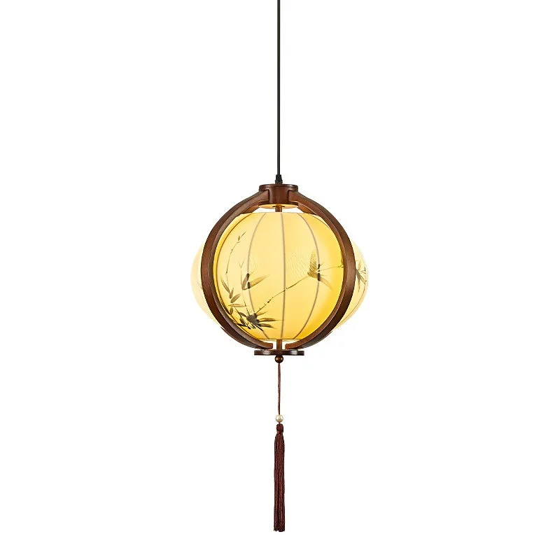 

New Song-style aesthetics Chinese chandelier round restaurant tea room light New Chinese-style Zen study tea house entrance