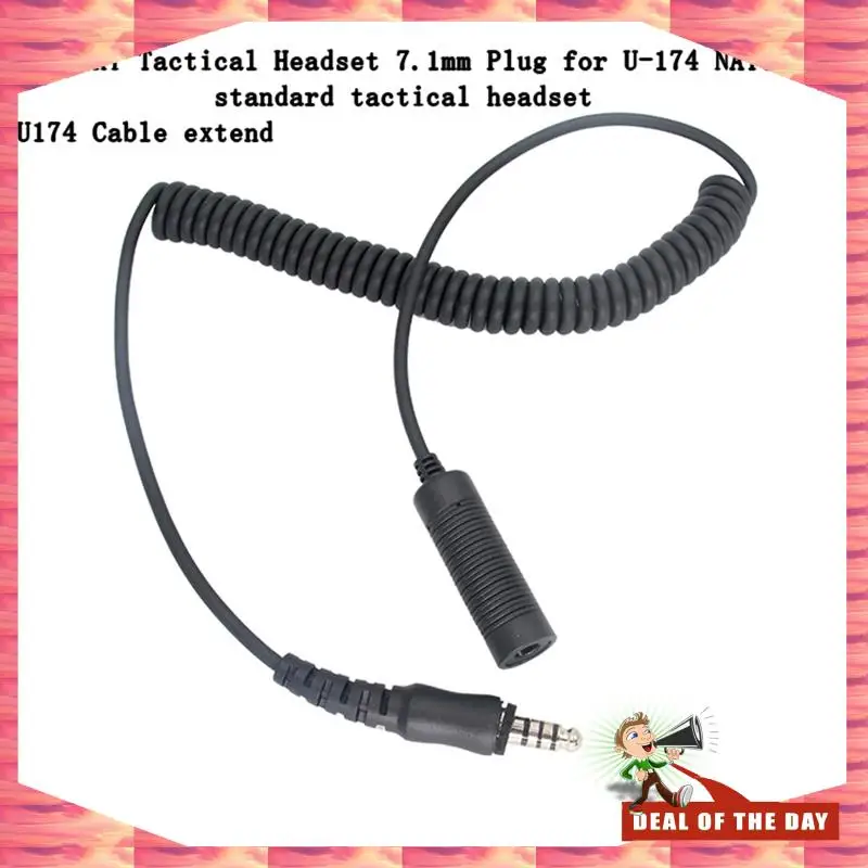 

24-Hour Delivery U174 Extension Extend For U94 PCI PTT Adapter TAC-SKY Headset Walkie Talkie 7.1Mm Plug U-174 NATO Conversion Ex