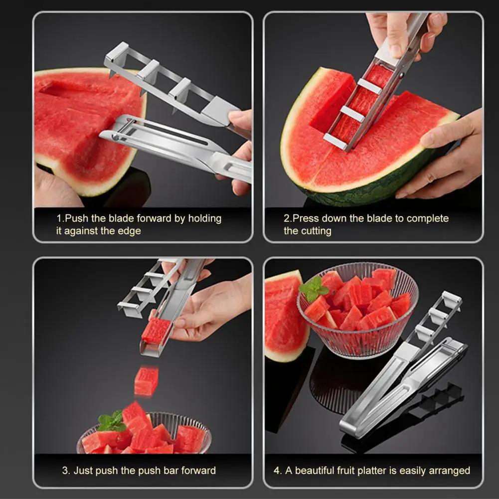 Rebanador de sandía, cortador de frutas resistente a la corrosión, juego de cortador de sandía de acero inoxidable para fiestas, barbs, Camping, melón para el hogar