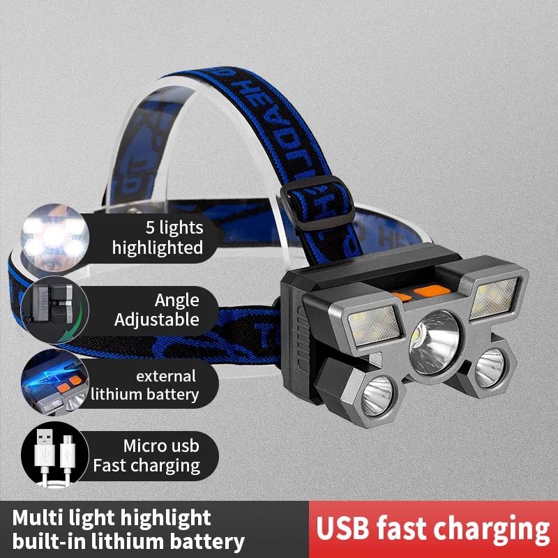 Powerful Rechargeable Head Flashlight for Fishing Led Headlamp Nitecore Camping Headlights Hunting Torch Hiking Front Lanterns