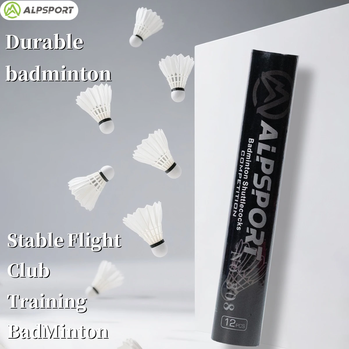 ALPSPORT كرة الريشة جبال الألب التوأم سلسلة الأبيض بطة ريشة الأصلي دائم الريشة للنوادي والتدريب المبتدئ الريشة