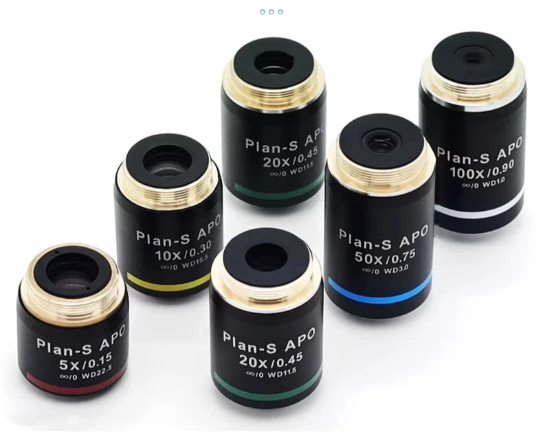 Plan S APO 5X 10X 20X 50X 100X Metallographic Microscope Objective Lens RMS Interface