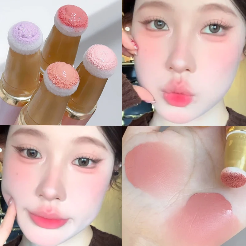 Peach Pink Face Liquid Blush occhi e labbra multiuso idratare la pelle Natural Rouge duraturo facile da colorare cosmetici di bellezza per il viso