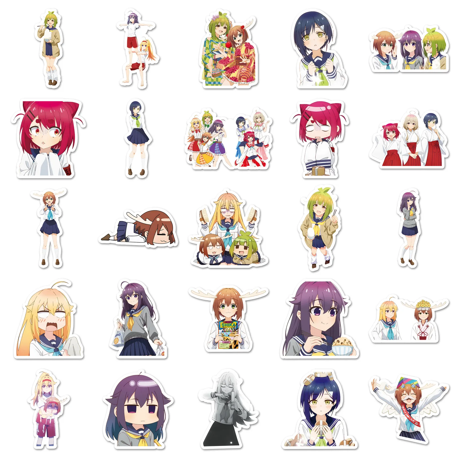 

50PCS Japanese Anime My Deer Friend Nokotan Anime Shikanoko Noko Stickers Cartoon Creative Decorative Scooter Bookshelf Decal