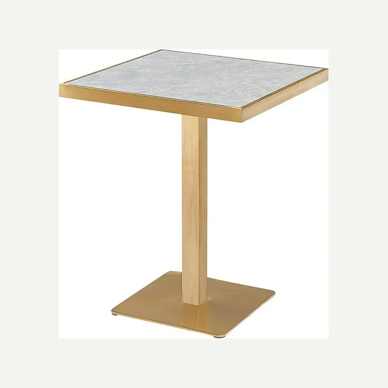 Artificial stone dining table, hot pot table, artificial stone cafe dining table and chairs, dessert shop rectangular table