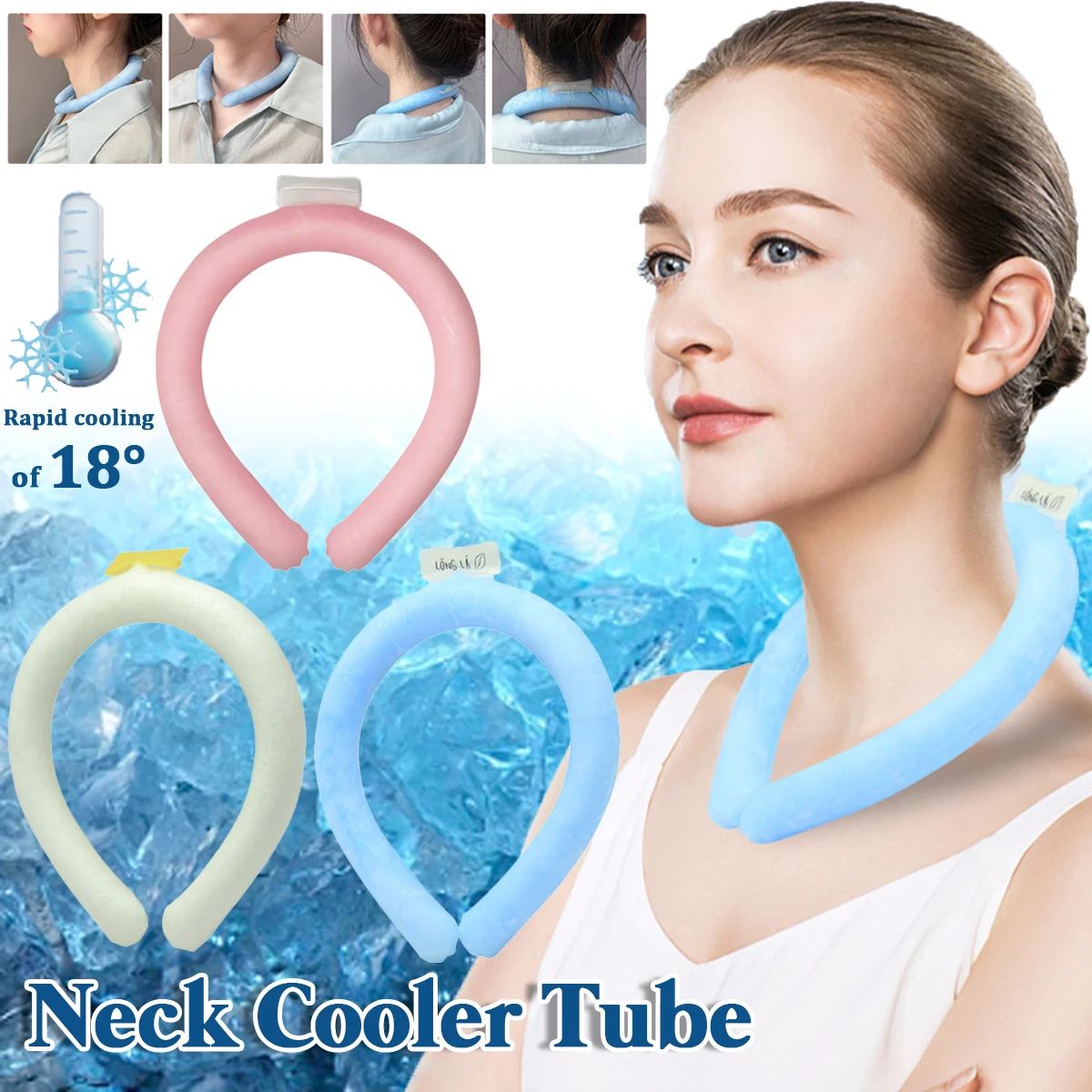 Wearable Neck Cooling Ring Summer Cooler Rings Reusable Tube Collar Cycling Running Outdoor Collar Small Neck Proper Wrap Cooler