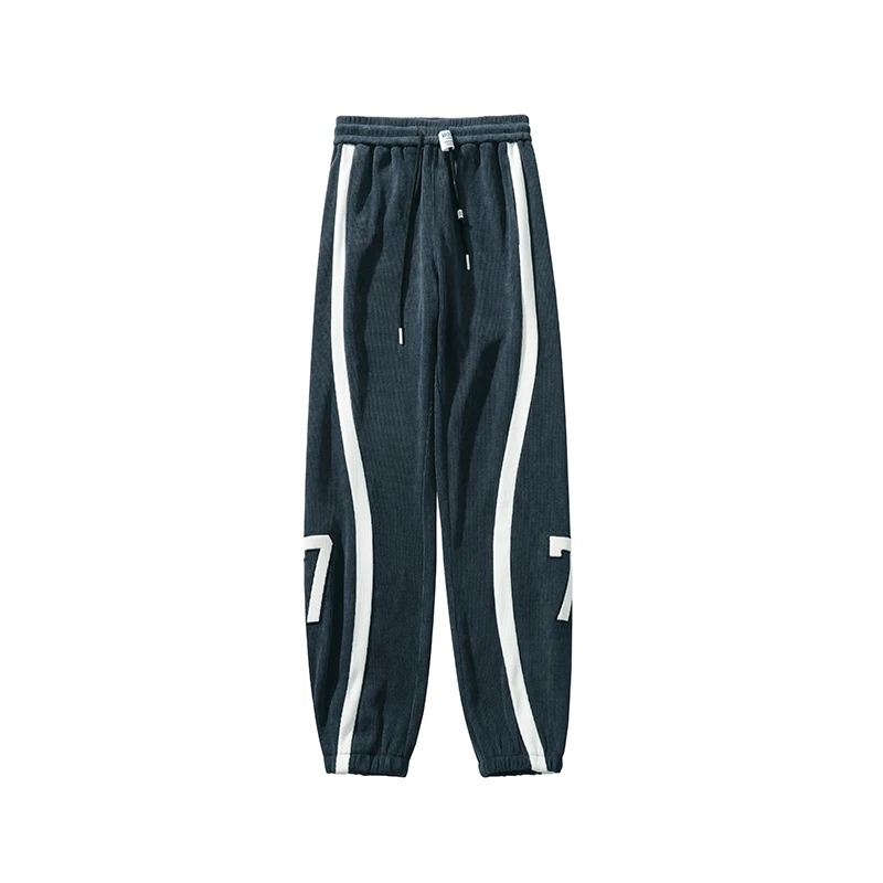 2024 Jogger Men Pants Thick Fleece Elastic Waist Sweatpants Warm Trousers