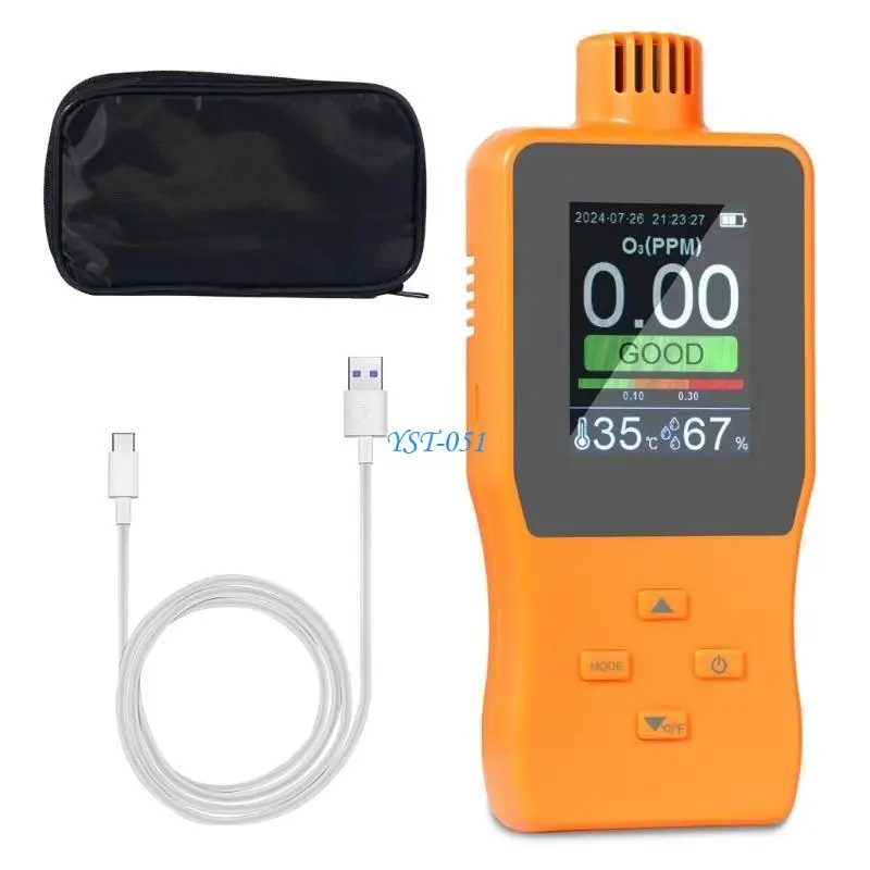 جهاز تحليل الأوزون E15A جهاز قياس جودة الهواء مع شاشة عرض مرئية، للاستخدام السكني في أماكن العمل والمدارس البيئية