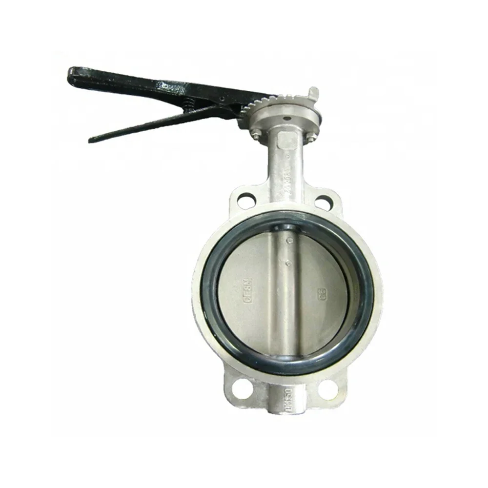 DN 200 8 inch stainless steel body and disc  wafer butterfly valve with soft or metallic seals