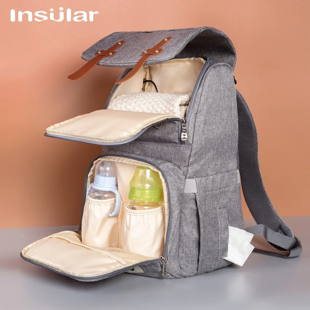 Insular Diaper Bag for Baby Care Fashion Mummy Maternity Nursing Bag Travel Backpack Designer Stroller Baby Bag Nappy Backpacks