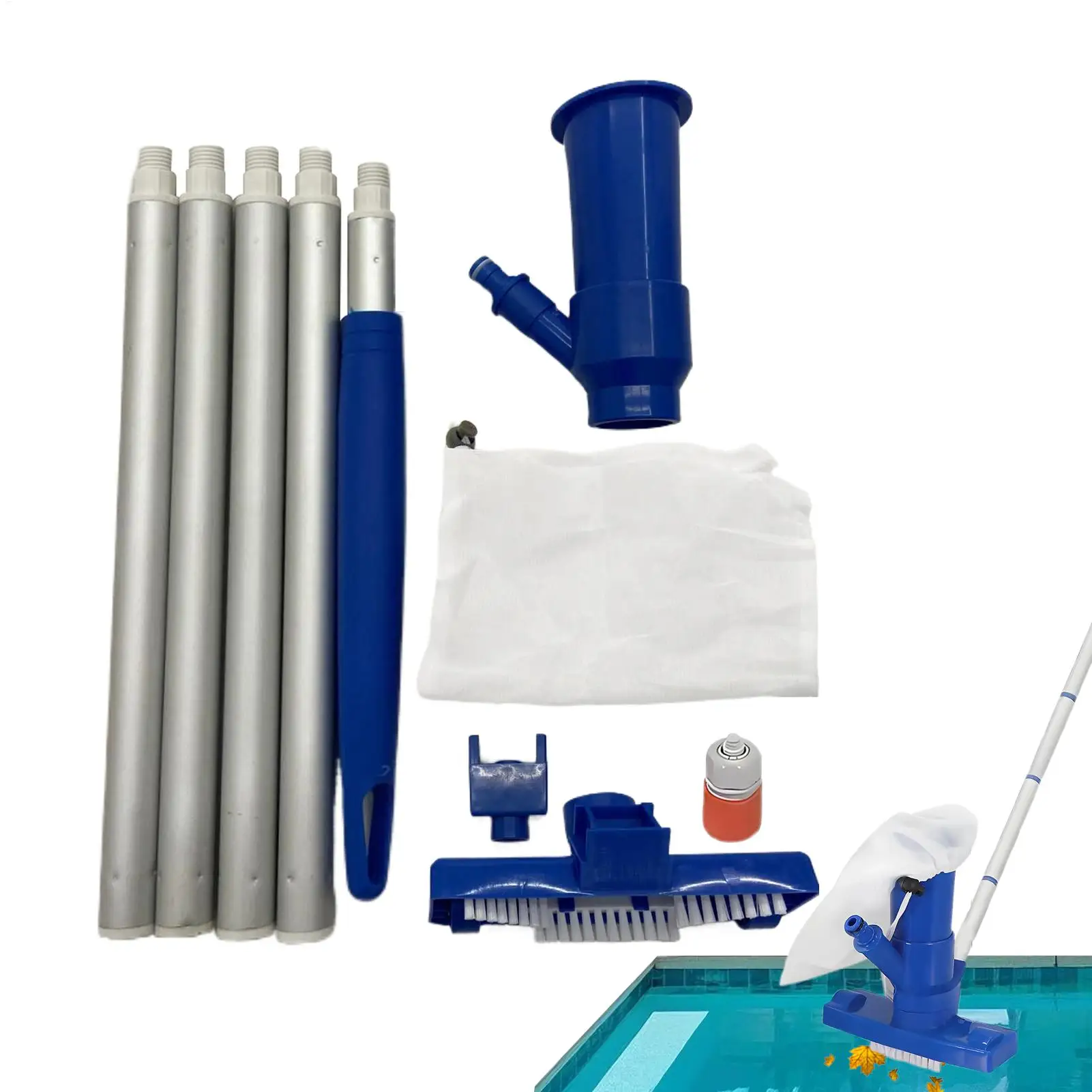 

Spa Pond Hot Tub Vacuum Cleaner With 5 Section Pole Pool Spa Jet Vacuum Cleaner For Pond Fountain Swimming Pool Cleaning