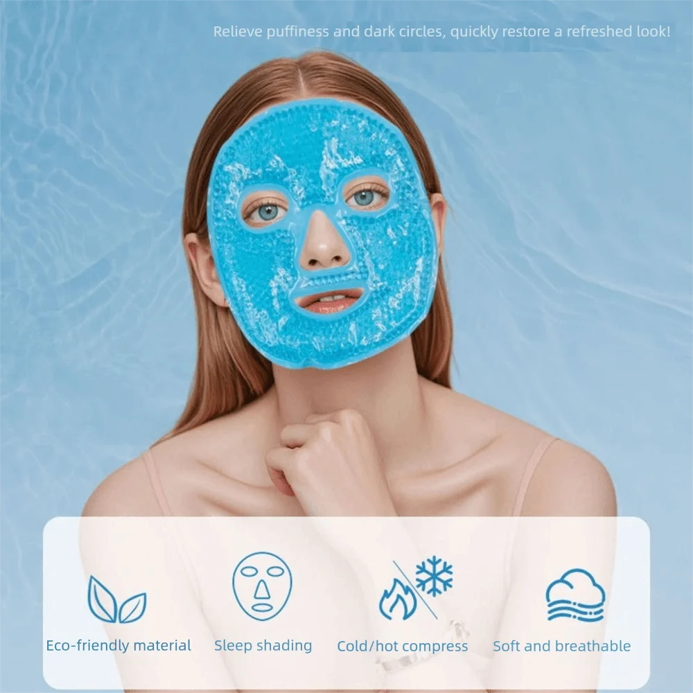 

1Set Eye Mask Ice Gel Eye Face Mask Reduce Face Puff Reusable Ice Cold Mask Cold and Hot Heat Gel Beads Compress Hot Heat Mask