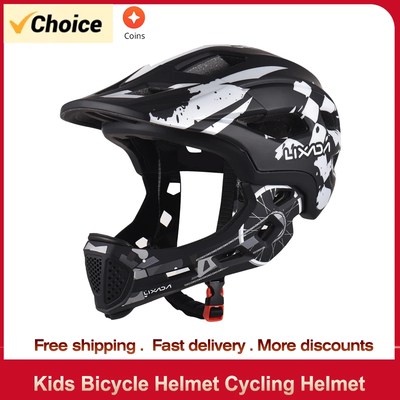 Kids Cycling Helmet Detachable Full Face Helmet Adjustable Cycling Helmet Bicycle helmet for Children Cycling bike accessories