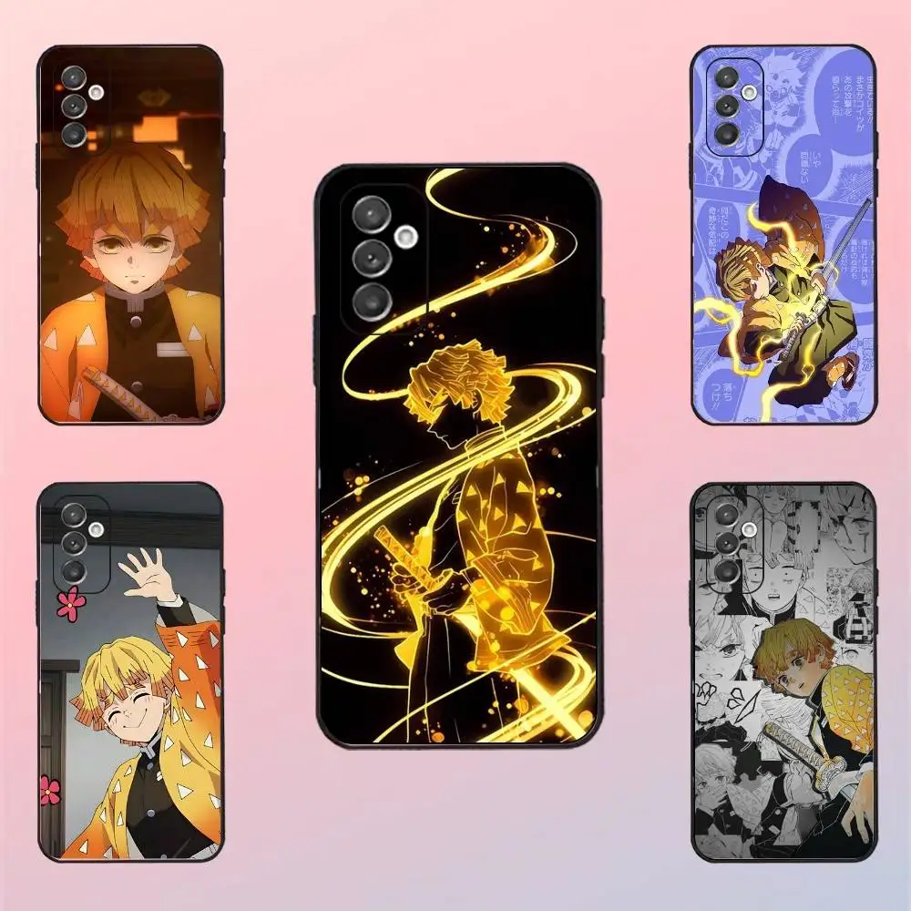 

D-Demon S-Slayer Agatsuma Zenitsu Phone Case For Samsung S 25,24,23,22,30,21,10,9,Ultra,Plus,Lite,FE,4,5 G Black Soft Case