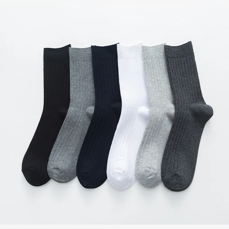 

new Fashion spring autumn young boys solid socks 76%cotton 6pair/lot students Teenagers new high quality wholesales adolescent