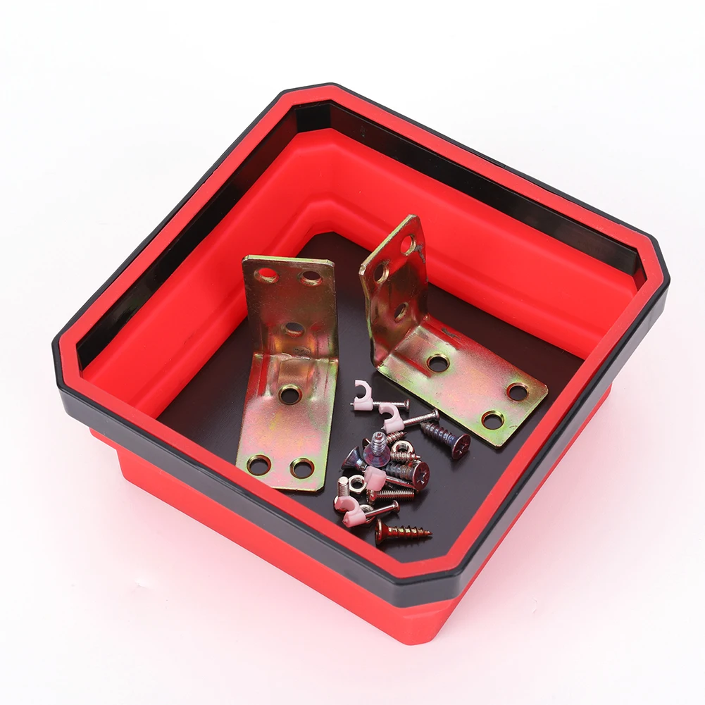 1/2PCS 4.53 In Collapsible Magnetic Parts Tray Magnetic Screw Tray Multicolor Plumber Carpenters Tool Organizer Storage Box