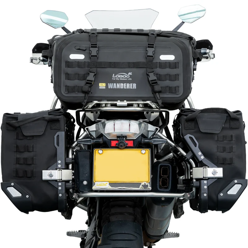 Loboo Carrot Große Kapazität Schnellverschluss-Seitentasche, wasserdichte hängende Aufbewahrung für Chunfeng 700Mt Motorrad-Heckboxen