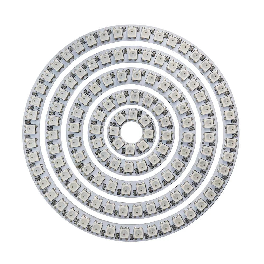 WS2812B DC5V LED Pixel Ring 8/16/24/35/45Leds Individually Addressable Built-in RGBIC Full Color Circle Round Modules Light