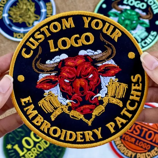 Customized Embroidered Clothing Patch DIY Bags Hats Applique Stickers Cartoon Badge Iron on Sew on Hook Loop Woven Patches