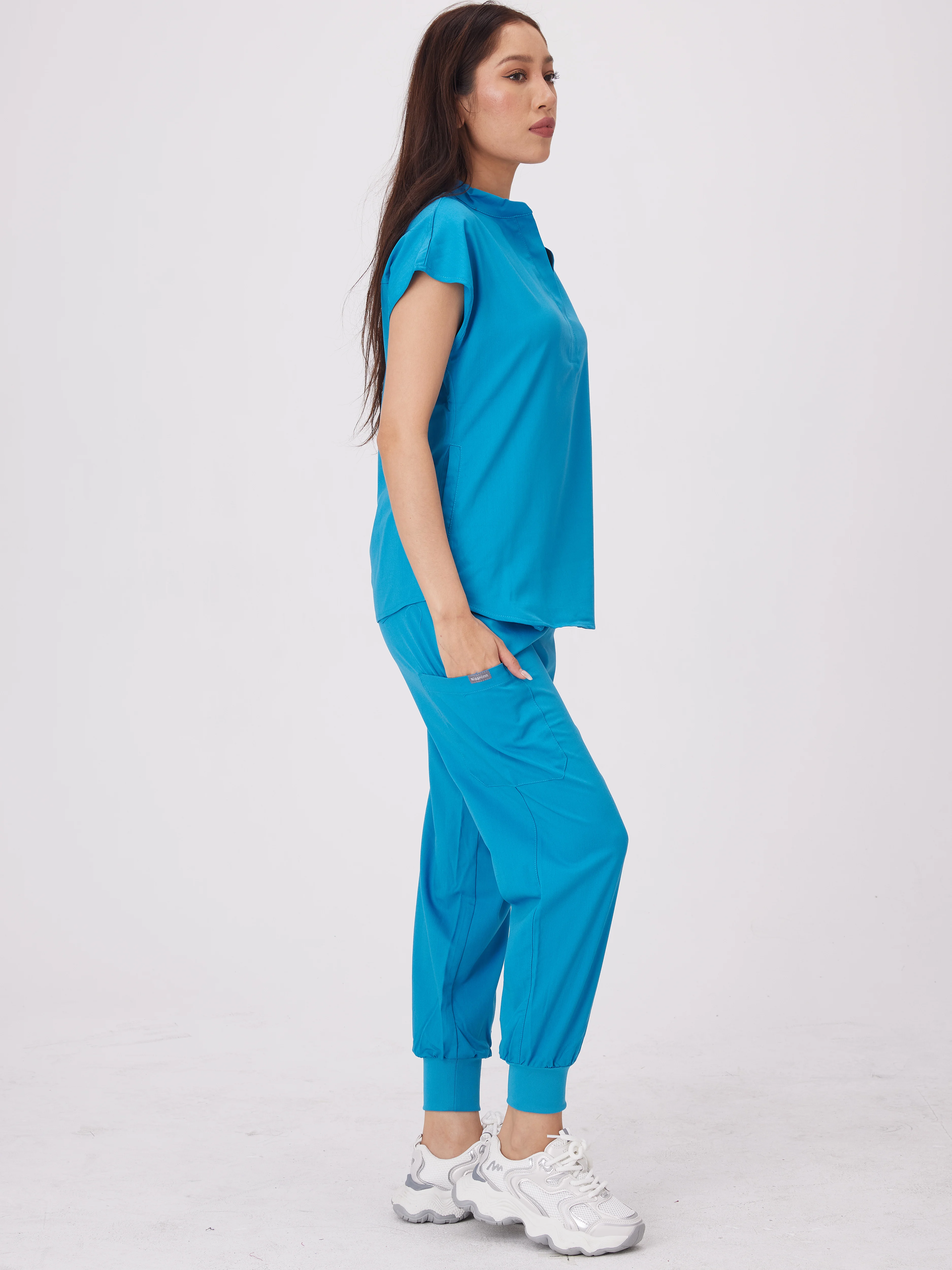 Fashion Women Workwear Scrub Tops+pant Medical Uniform Surgery Scrubs Shirt Short Sleeve Pet Shop Doctor Nurse Nursing Uniform