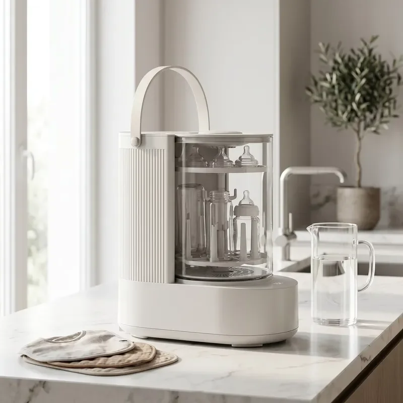 Automatic Baby Bottle Sterilizer Mini Desktop Dishwasher for Household Cleaning and Disinfecting Feeding Accessories Safe Use