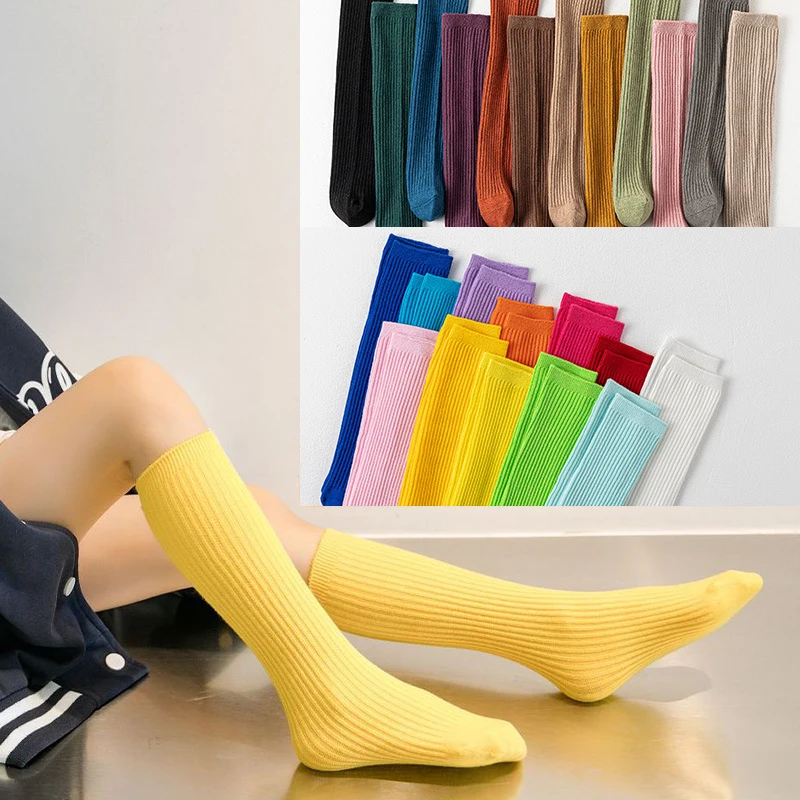 Gerade Strümpfe für Mädchen, mehrfarbig, für Kinder, Tanzsocken, Stapelsocken für Mädchen, 3–10 Jahre alte Jungen, lange Röhrensocken