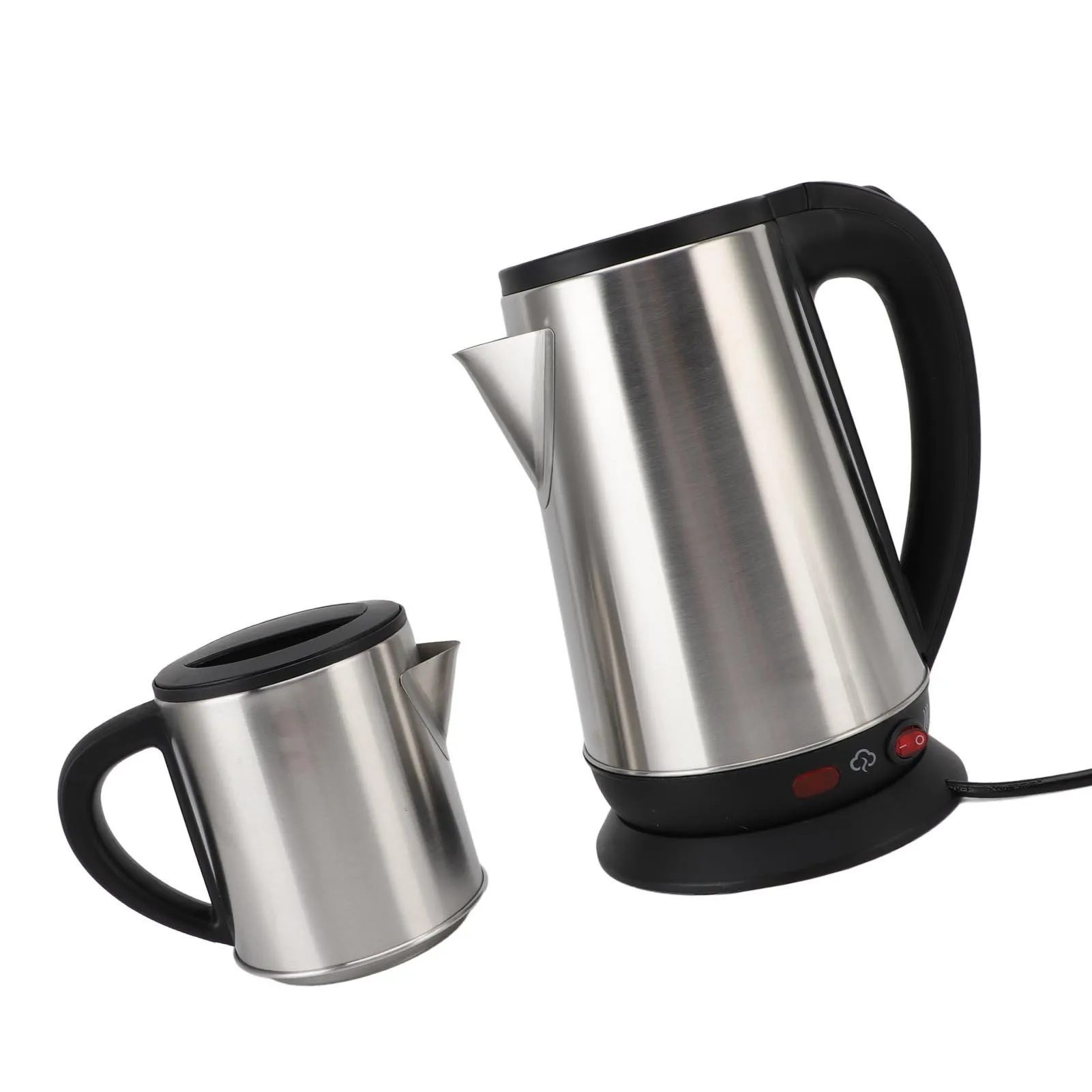 Electric Turkish Kettle Set 1L & 2L Stainless Steel Black Herbal Tea Maker Double Kettle Turkish Teapot for Home Use 220V