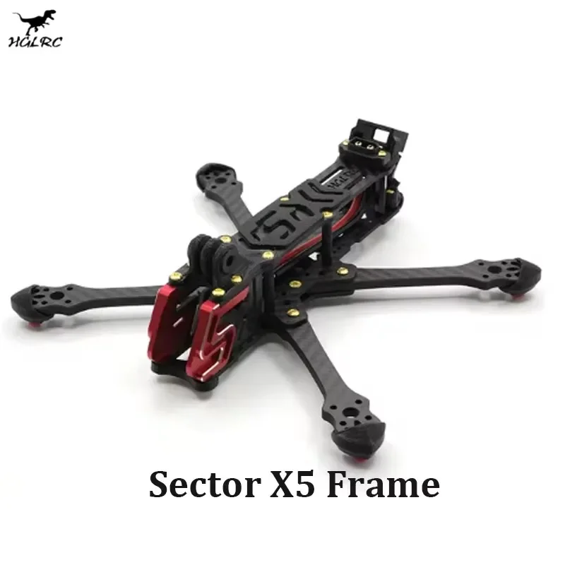 HGLRC Sector X5 210mm secteur D5 225mm bras de 5mm en Fiber de carbone pour Drones numériques analogiques FPV Freestyle 5 pouces