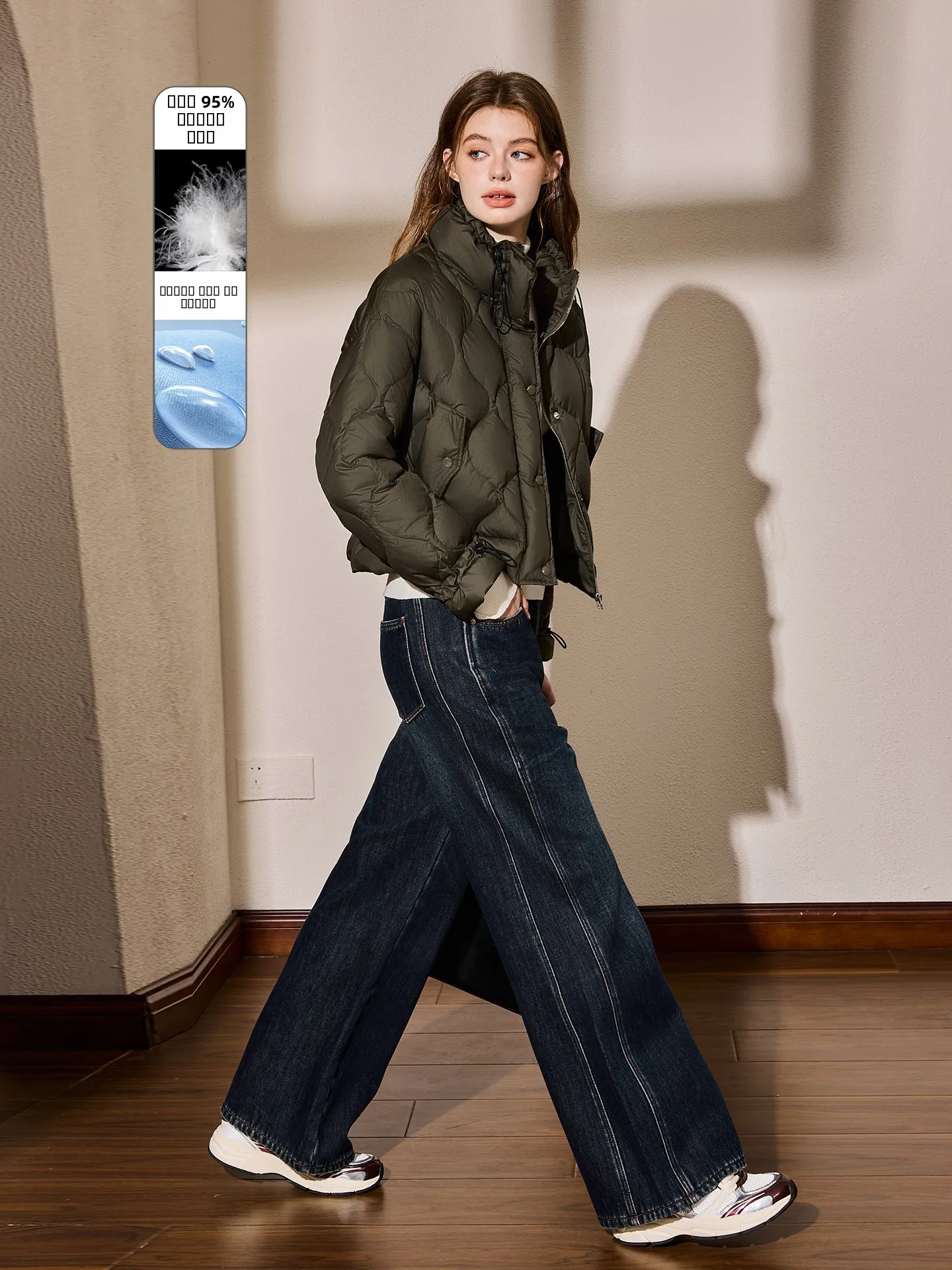 

KUHNMARVIN женская однотонная пуховая куртка 2025, новинка зимы 95, белая верхняя одежда Du down ort, тройная ткань, корейский сле