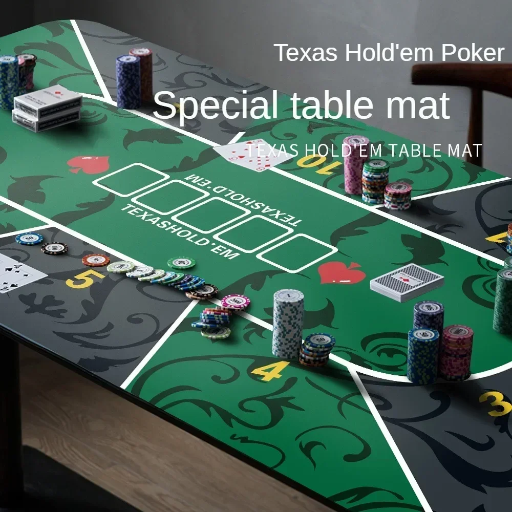 Tikar Permainan Roulette Texas Hold 'em Persegi 180X90Cm Tikar Karet Anti-selip Klub Multiplayer Berbagai Gaya Tikar Permainan