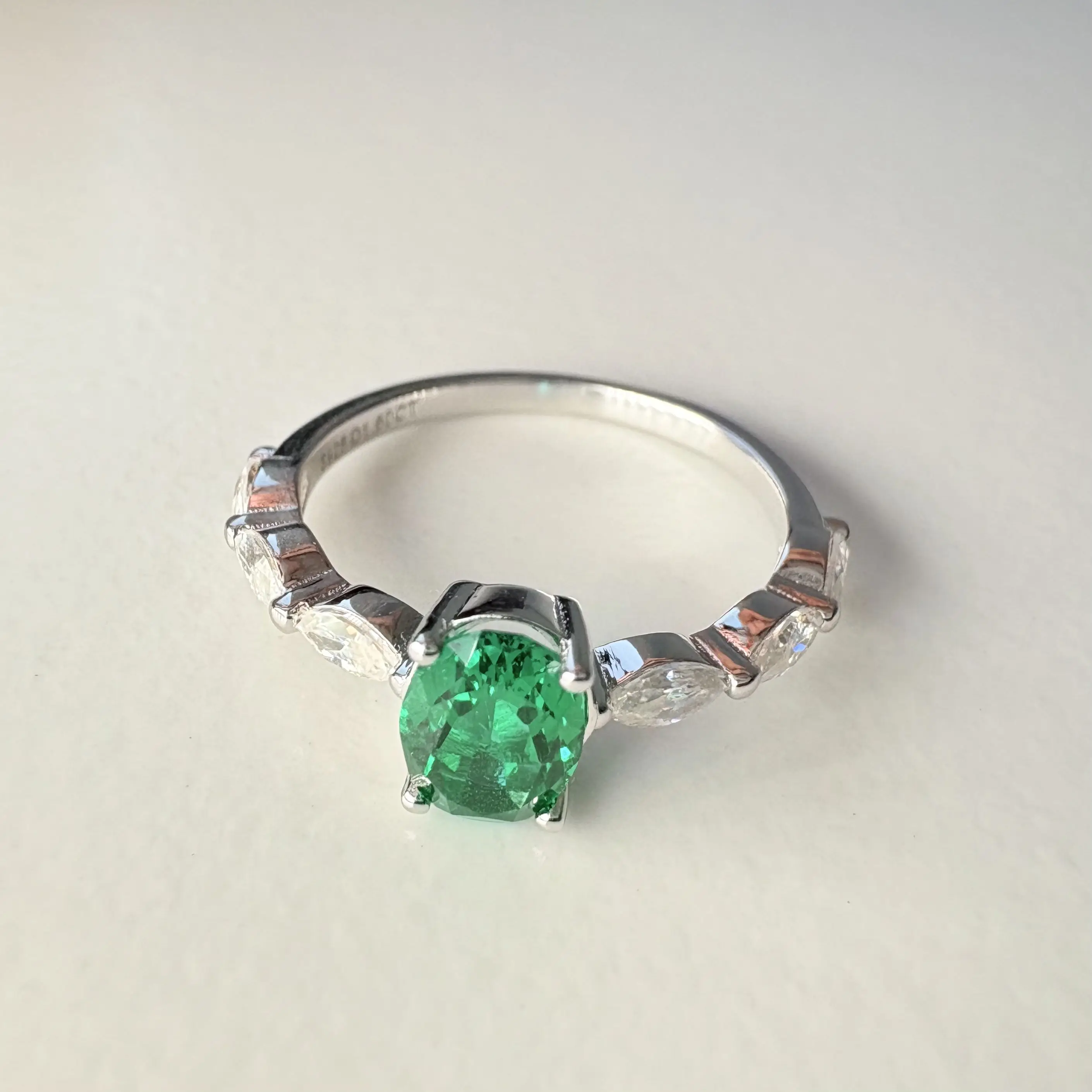 1CT Lab Grown Zambian Emerald Colombian Emerald Ring 100% S925 Sterling Silver Engagement Wedding Fine Jewelry for Women - Image 3