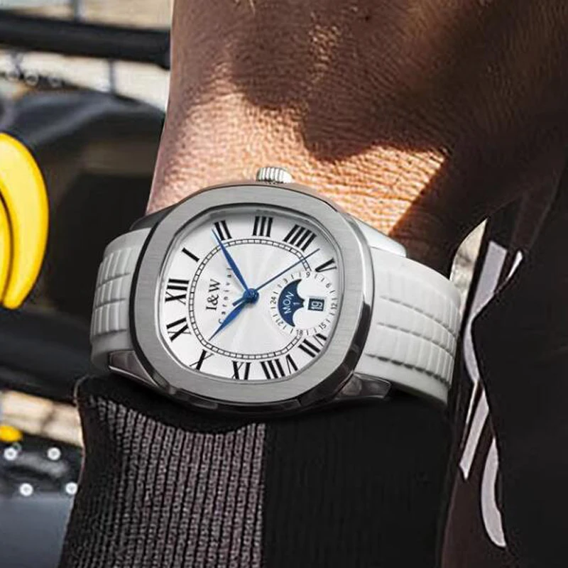 IW الأصلي ساعات آلية أوتوماتيكية للرجال الفاخرة الياقوت كريستال مرآة مقاوم للماء الرجال موضة ساعات المعصم Reloj Hombre