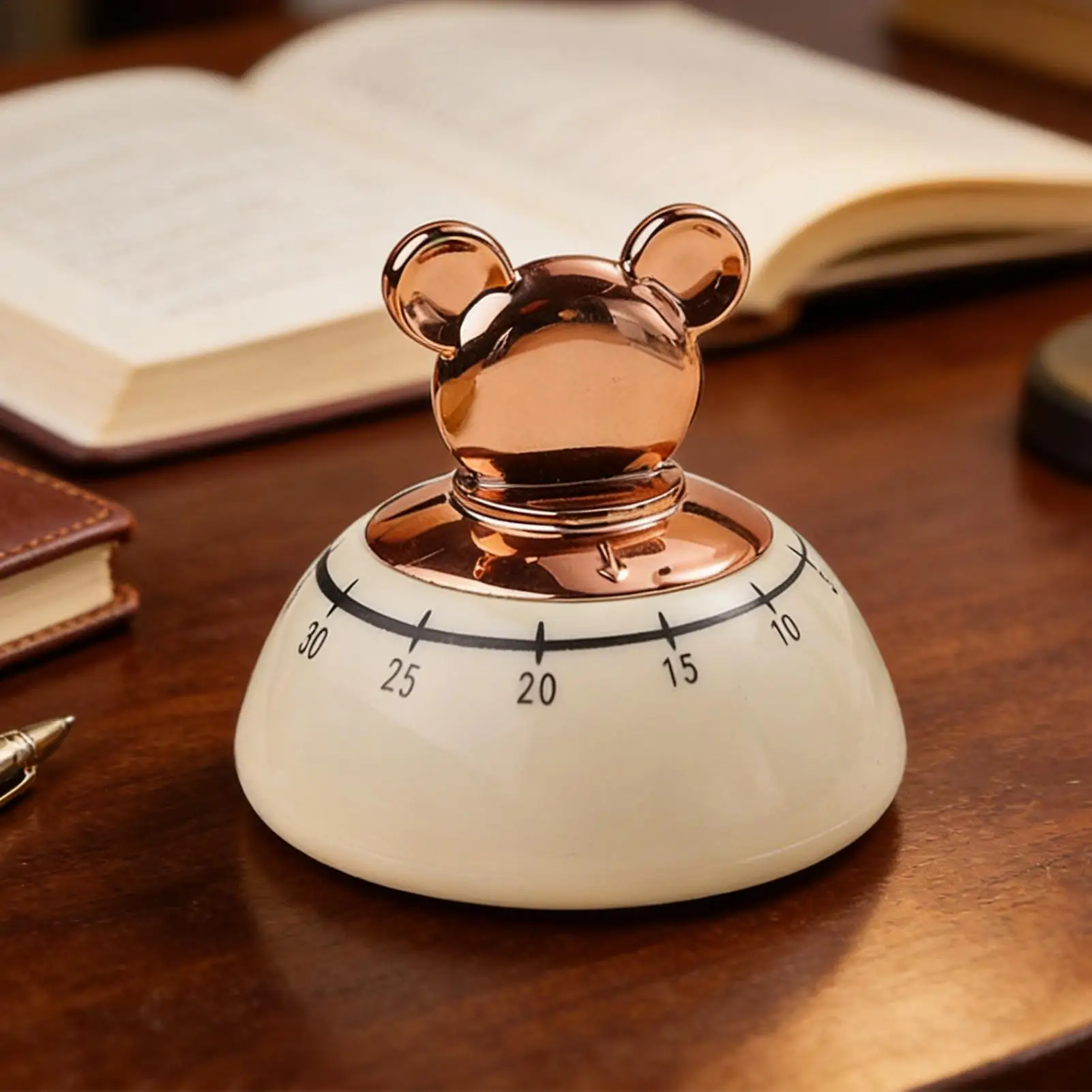 Cartoon Kitchen Timer Cute Bear Strong Magnetic Decorative Manual Cooking Reading Countdown Clock for Home Study School Desk