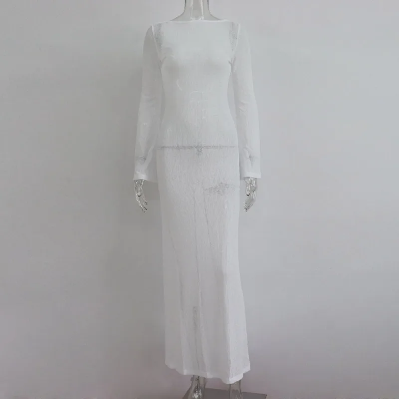 Women's Summer Dress Backless Round Neck Sexy New Vintage Simple Comfortable Casual Soft Niche Versatile Skinny Personalized