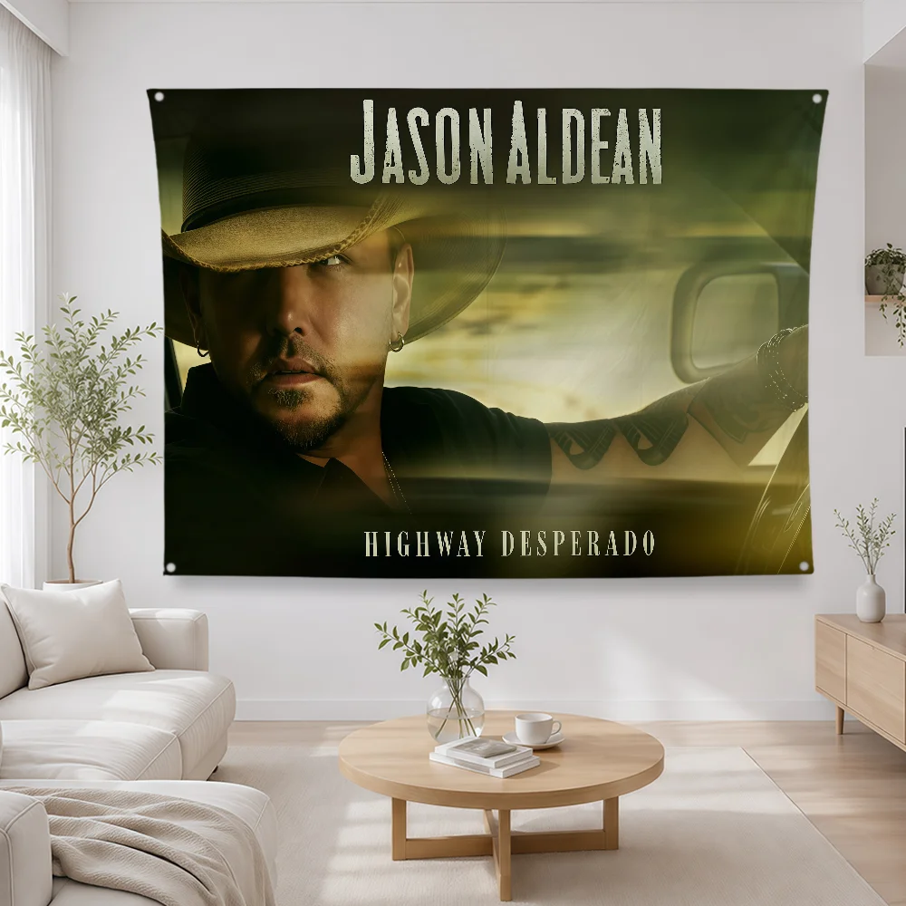 Singer J-Jason Aldean Flag Polyester Banner Flags For Party Club Outdoor Interior Wall Paper Decoration Banner
