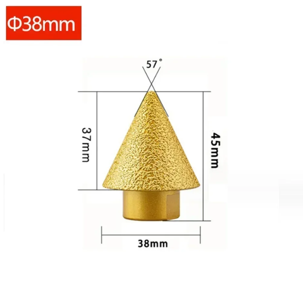 Imagem -06 - Rosca Diamante Chanfro Escareador Bits 38 mm 50 mm Cone Esculpir Polimento Rebolo para Telhas de Porcelana Mármore 1pc