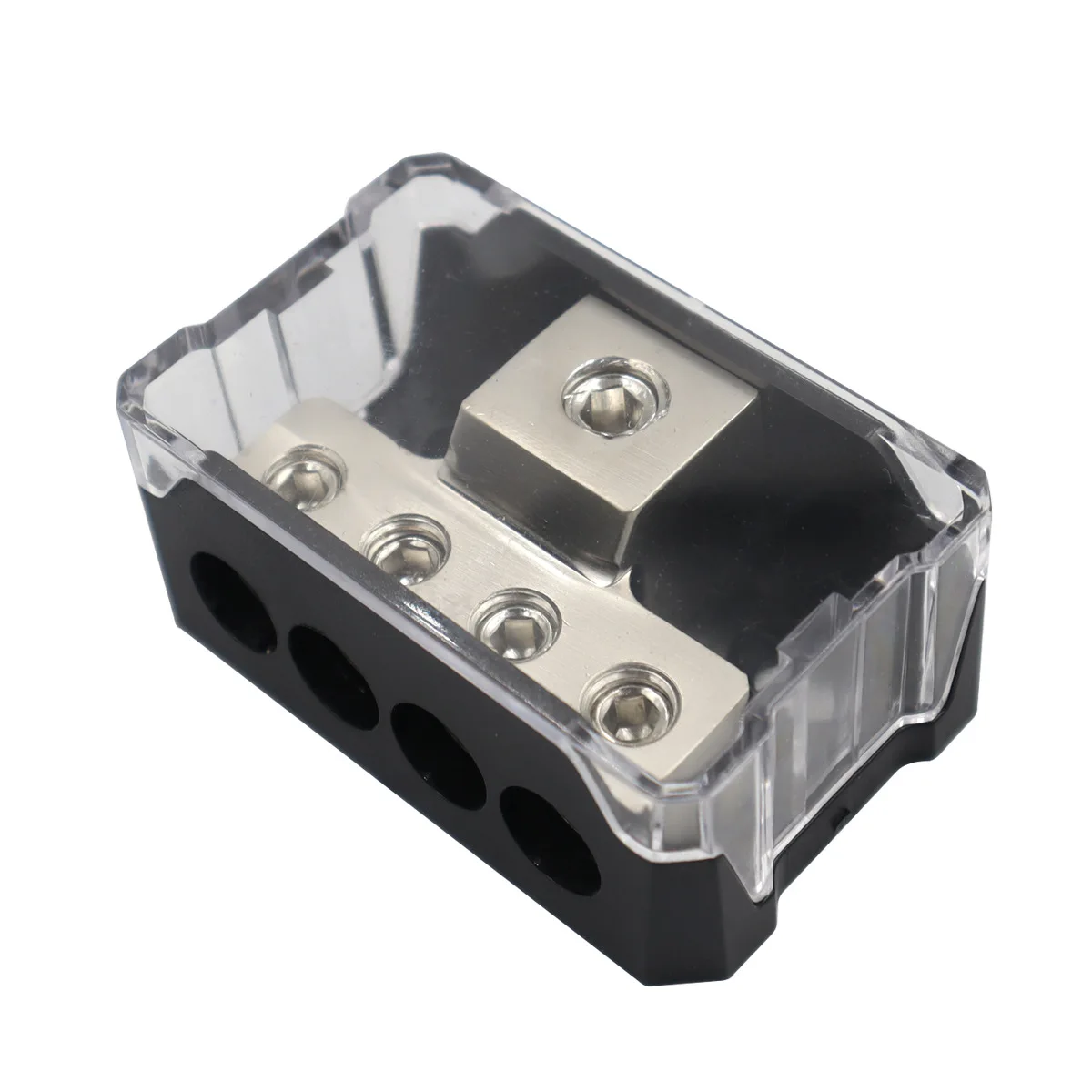 

Modification of car audio power amplifier into one-divided-four/one-out four-ground box junction box T-shaped distributor hub