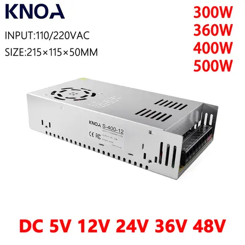 New LED power supply DC 5V 12V 24V 36V 48V 300W 360W 400W 500W 600W LED Power Supply Source Transformer AC-DC SMPS Motor power