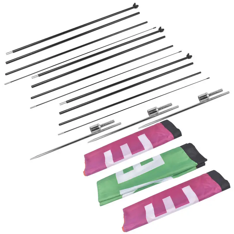 A3 - 3-Piece Advertising Flagpole Stand, Open Feather Flags with Pole Kit, 3 Banner Flags, 3 Poles, 3 Ground Stakes for Business view 6