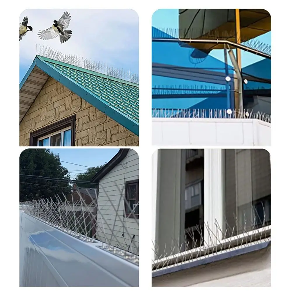 Stainless Steel Birds Spikes 25/33/50CM Rust Resistance Bird Repellent Needle Easy Installation Fireproof Birds Repeller