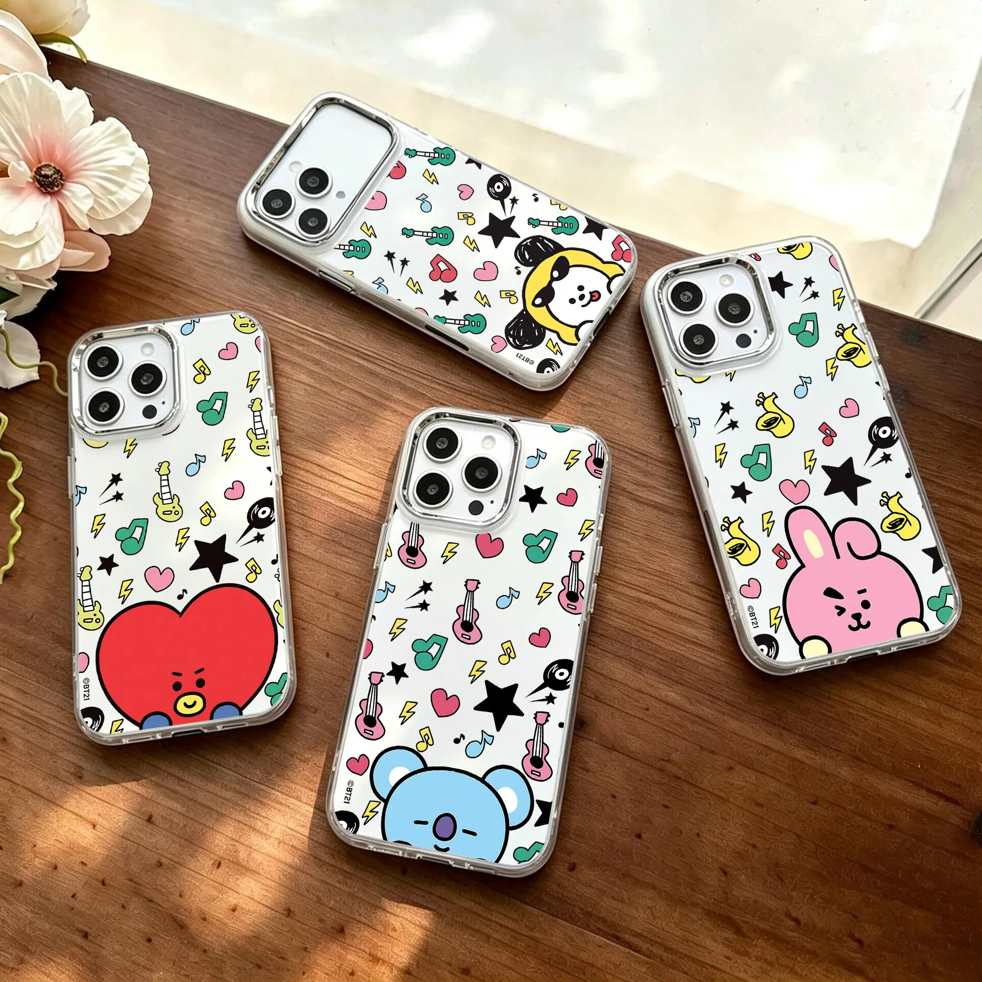 Phone Case for Samsung Galaxy S26 S25 S24 S23 S22 S21 S20 FE Ultra Edge Plus 4G 5G Lovely B-Bt21 New Transparent Soft Cover