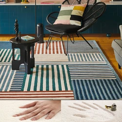 Geometric Style Carpet Imitation Cashmere Bedroom Bedside Cloakroom Thickened Rug Living Room Sofa Plush Rugs Leisure Area Mat