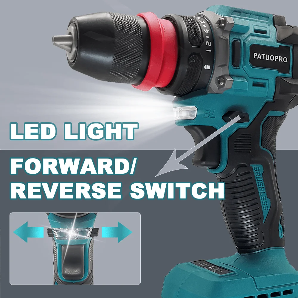 ไขควงไร้สาย2อิน1ด้ามชาร์จไฟได้สำหรับแบตเตอรี่ Makita 18V ไขควงไร้สาย Bor listrik 10mm