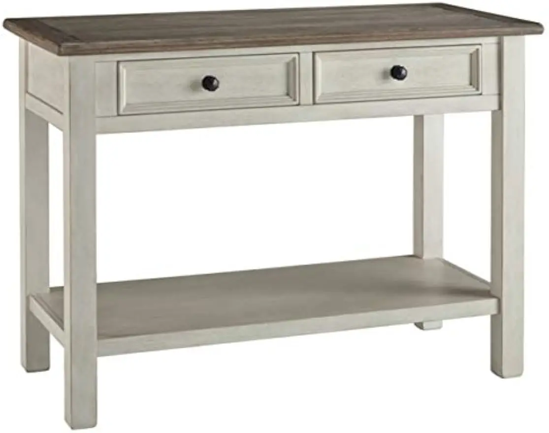 

XCYSignature Design by Ashley Bolanburg Farmhouse Rectangular Two Tone Sofa Table, Antique Cream