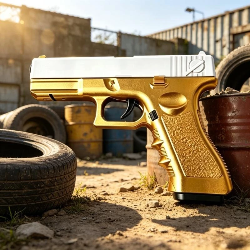 Nowość 2026 G17 Pistolet na miękkie kulki z ręcznym ładowaniem magazynka i celownikiem laserowym z czerwonym punktem, zabawka do gier bitewnych na zewnątrz, prezent dla dzieci i młodzieży.